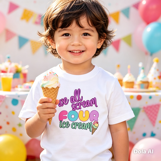 Four ice cream Toddler jersey t-shirt