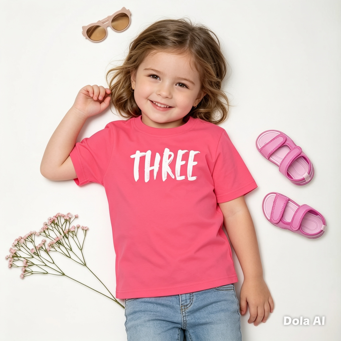 Three Birthday Toddler jersey t-shirt